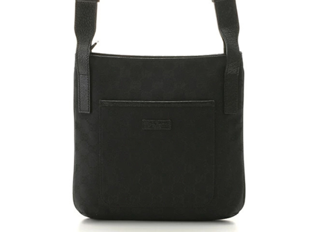 Gucci Bag Shoulder GG Canvas Leather Black